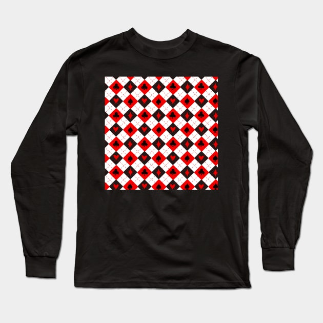 Black and red card Long Sleeve T-Shirt by Lyxy